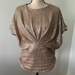 Express Shimmering Gold Sequin Blouse